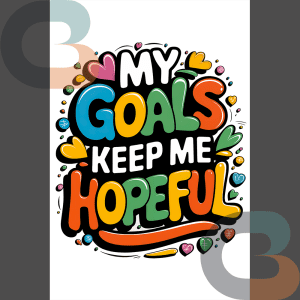 Goals Motivational Quote Typography Wall Art