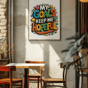 Goals Motivational Quote Typography Wall Art