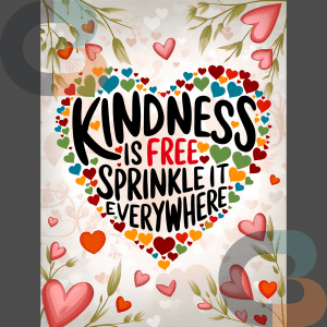 Kindness Inspirational Quote Minimalist Wall Art