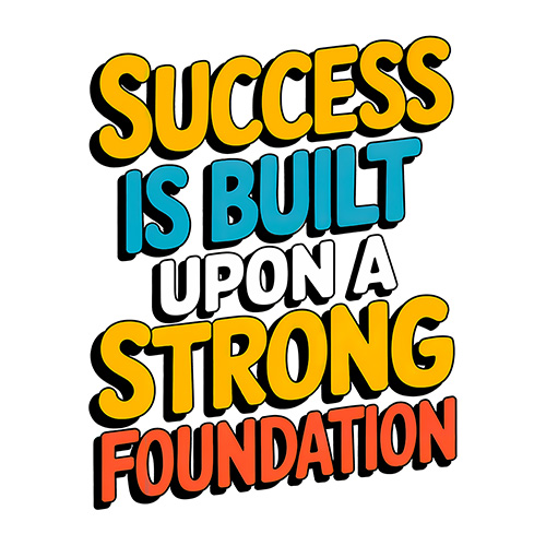 Success Foundation Quote Colorful Artwork