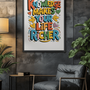 Education Motivational Quote Colorful Art Poster