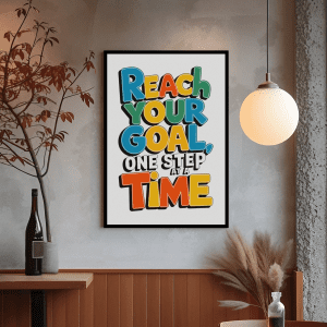 Goal Motivational Quote Minimalist Modern Wall Art