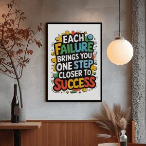 Positive Thinking Quote Colorful Art Poster