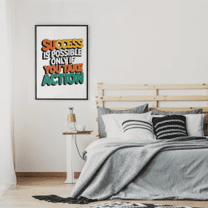 Success Inspirational Quote Minimalist Wall Art