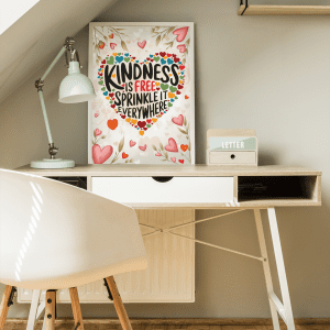 Kindness Inspirational Quote Minimalist Wall Art