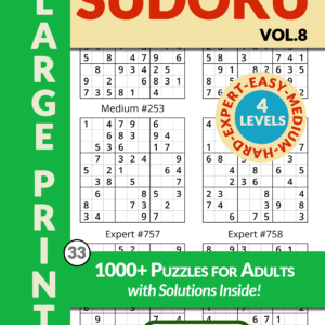 Sudoku 1000 Puzzles for Adults Vol.8
