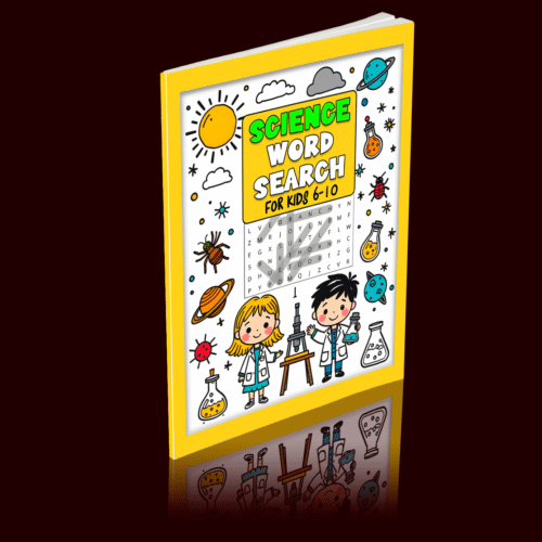 Science word search puzzle book for kids